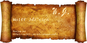 Wolff Jácint névjegykártya